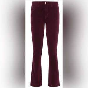 L'AGENCE Stevie Velvet Jeans In Dark Port | size: 34 | red velvet
